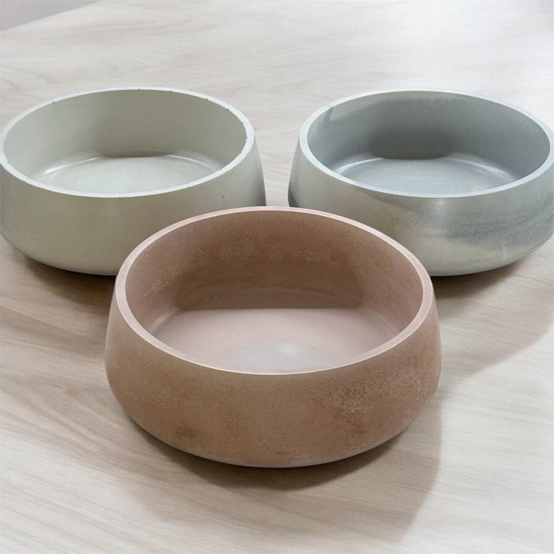 Handmade Concrete Circular Container and Candle Holder