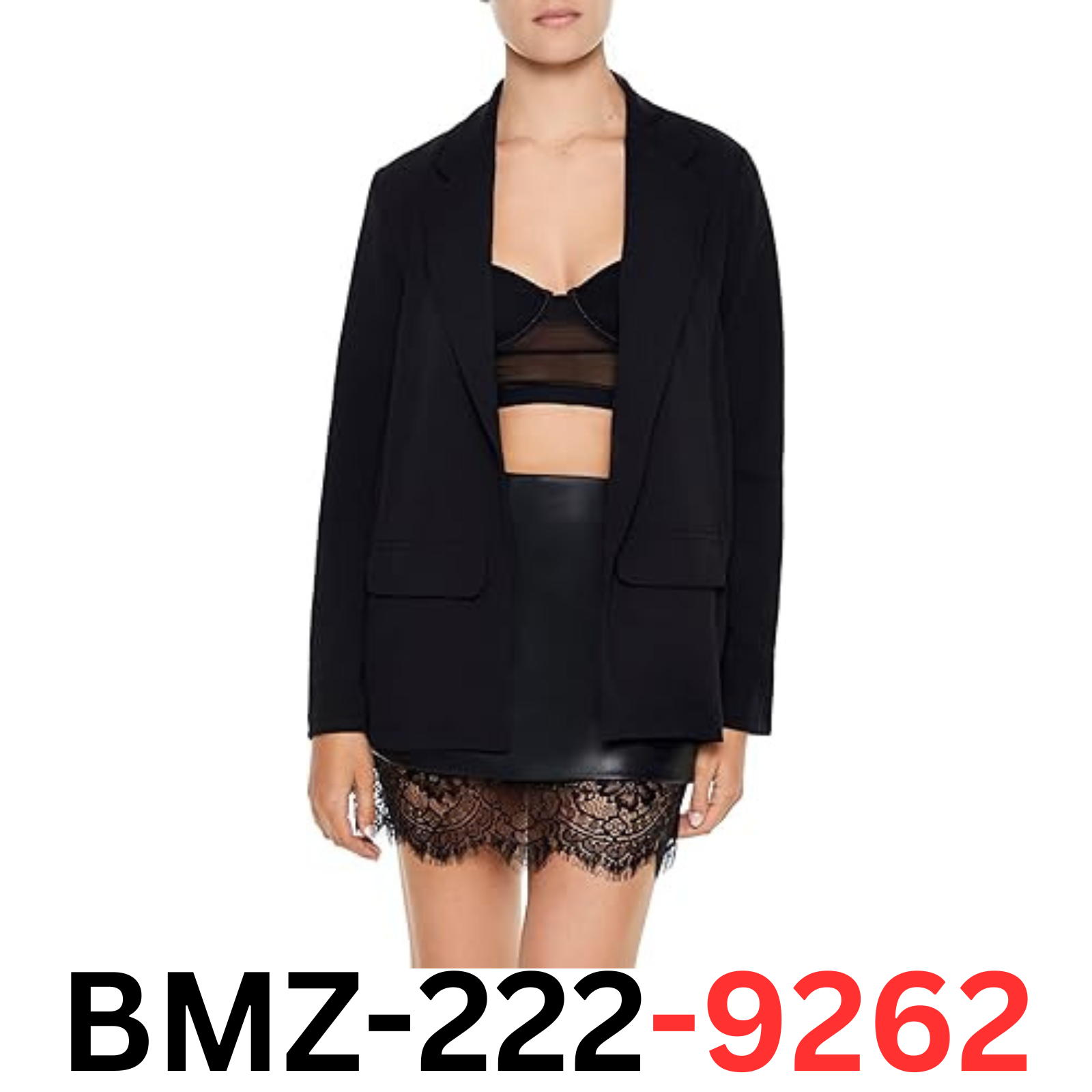 Forever 21 Women's Boxy Notched Lapel Blazer, Black, Medium