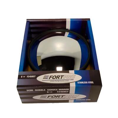 Fortpro 8 1/2" Semi-Bubble Convex Mirror Stainless Steel with Center Stud Mount