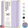 A5 Spiral Notebook Journal for Women and Men, Hardcover Large Notebooks for Work with Content Pages, 100 GSM Paper, College Ruled Journals for Work School Note Taking Writing-Black, Purple