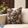 Yangest Neutral Floral Pillow Cover 20 x 20 Inches, Vintage Chenille Square Throw Pillow Cover Soft Decorative Farmhouse Accent Couch Pillow Cover for Living Room Bedroom, Coffee Brown