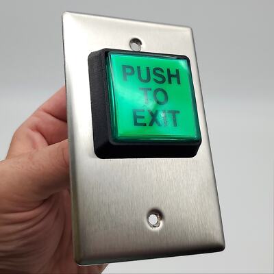 Camden CM-30-E Exit Switch Single Gang Momentary 12/24V Push To Exit 2'' Plate