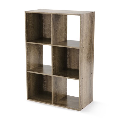 Mainstays 6-Cube Storage Organizer, Rustic Brown