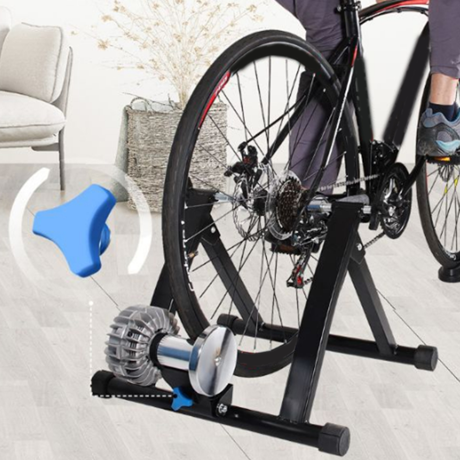 Trainers Bike Trainer for Indoor Riding Bike Training Stand Magnetic Black