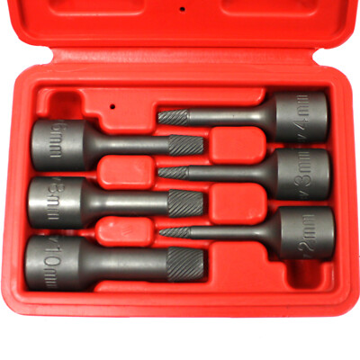 6pc 3/8'' Drive Impact Extractor Socket Bits Remove Broken Screws Set