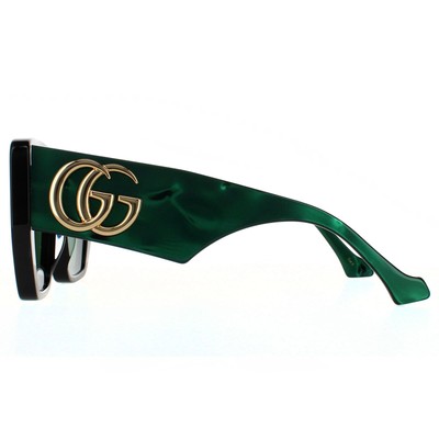 Pre-owned Gucci Sunglasses Gg0956s 001 Black And Green Swirl Green