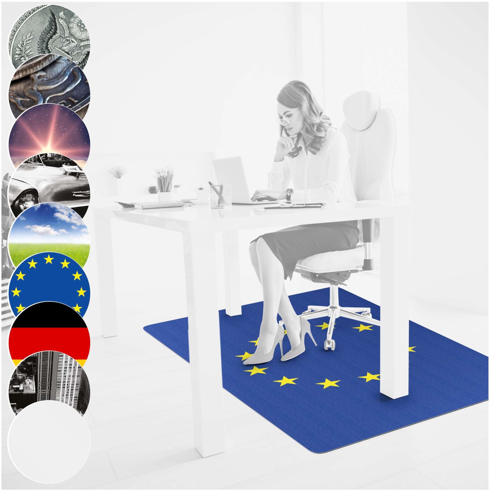 Bodenschutzmatten Bürostuhlunterlage Stuhlunterlage Bodenmatte Teppich 5 Größen 