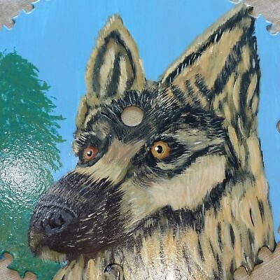 German Shepherd Dog Painting Saw Blade 10 inch Picture Home Office Decoration