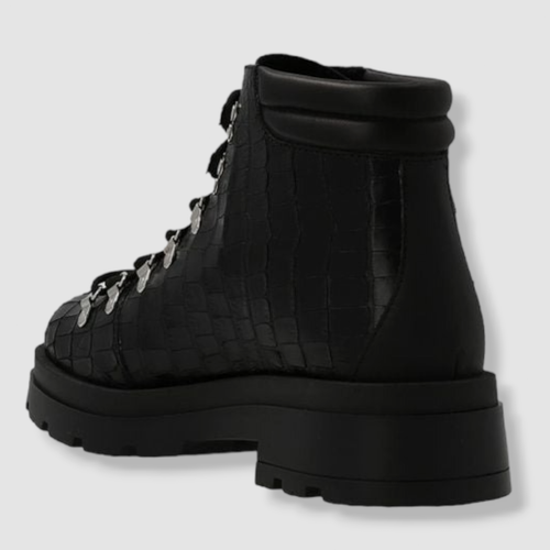 Pre-owned Giuseppe Zanotti $1151  Men's Black Croc Print Lace-up Boot Shoe Size Eu 42/us 9