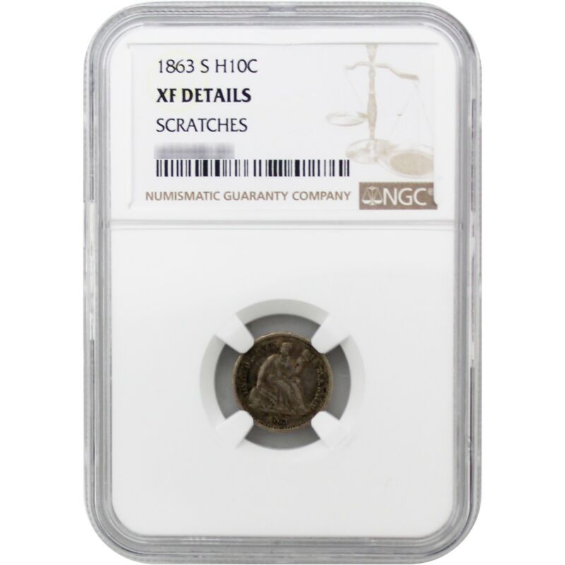 1863-S Liberty Seated Half Dime Extra Fine Details NGC "Scratches"