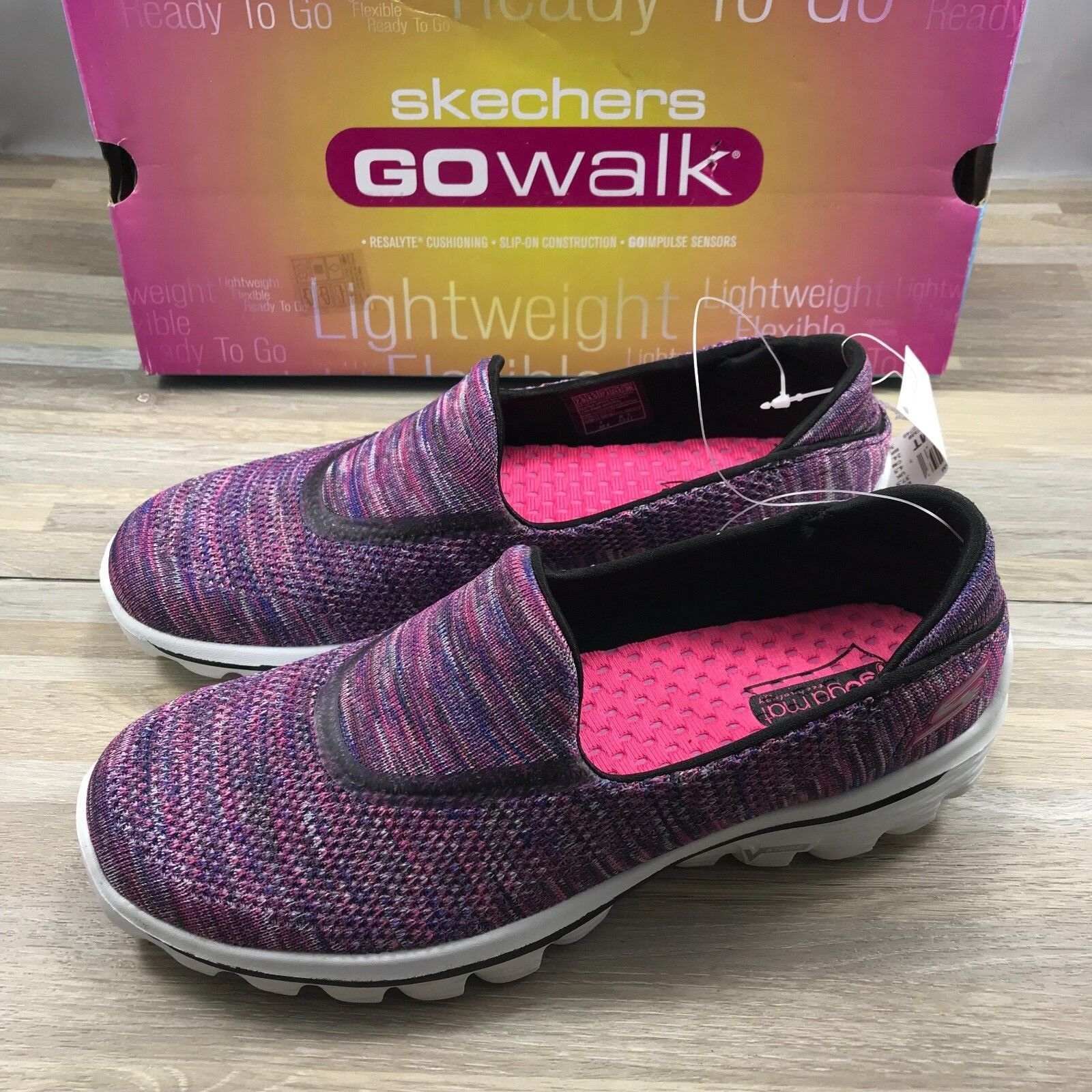 skechers go walk purple