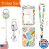 ID Badge Holder with Lanyard, Retractable Badge Reel Clip for Nurse Doctor, Detachable Neck Lanyard Strap ID Card Holder Keychain Lanyards for Students Teacher Office Staff (Abstract Modern Leaves)