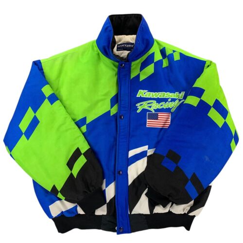 Vintage 90s Swingster Kawasaki Racing Jacket Quilted Lined Vintage 90s Swingster Kawasaki Racing Jacket Quilted Lined