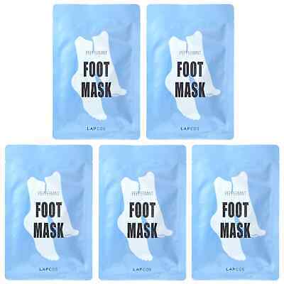 2 X Lapcos, Foot Mask, Peppermint, 5 Pairs, 0.6 fl oz (18 ml) Each