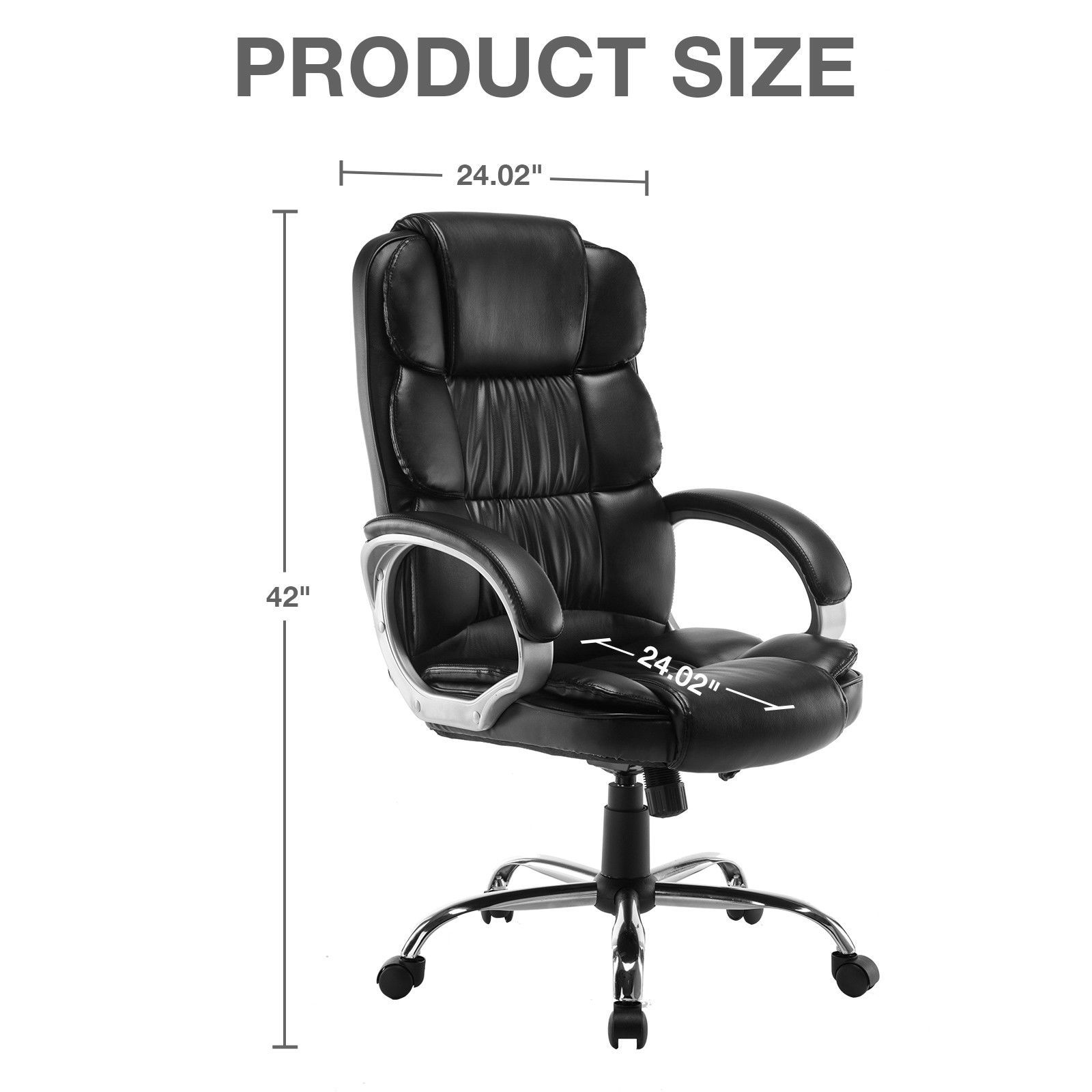 PU Leather High Back Office Chair Executive Task Ergonomic Computer Desk