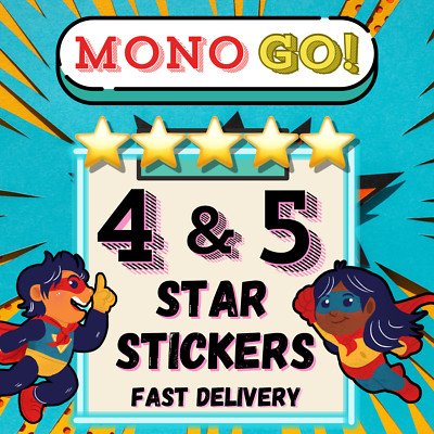 MONO GO 4 & 5 Star Stickers   MOGO   FAST SEND  