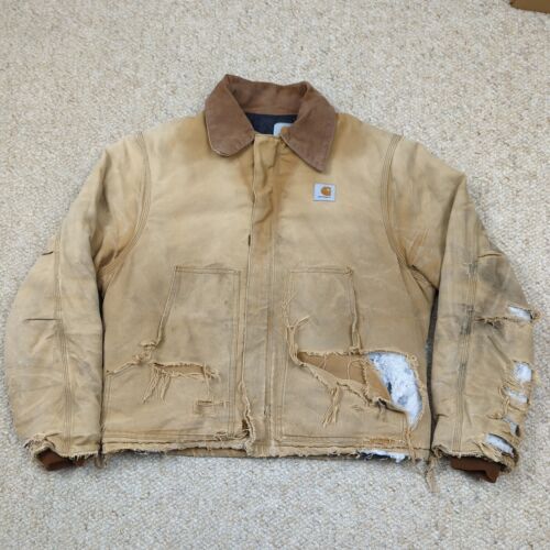 Vintage Carhartt Jacket Mens M Brown Thrashed Quilt Line Vintage Carhartt Jacket Mens M Brown Thrashed Quilt Line