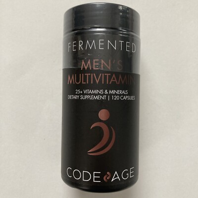 Fermented Men s Multivitamin, 25+ Vitamins Minerals, 120 Caps Exp 03/25