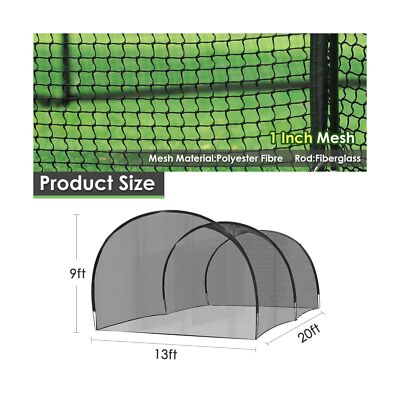 20ft Baseball Batting Cage Net, Fully Enclosed Baseball & Softball & Golf Bat...