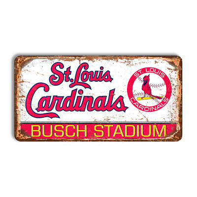 Metal sign St. Louis Cardinals vintage St. Louis Cardinals home stadium sign