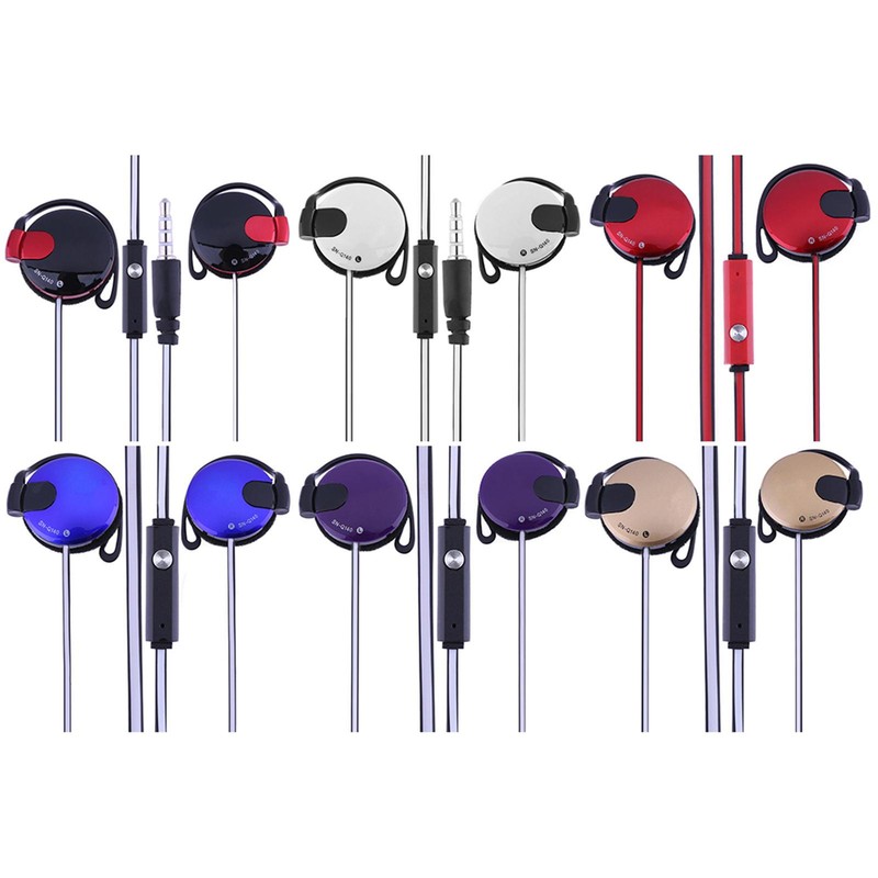 Sports Clip On Earphones Wired 3.5mm Over the Ear Running Ea