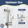 Vayzluiy Handheld Toilet Bidet Sprayer for Toilet-Adjustable Water Pressure Control with Bidet Hose for Feminine Wash, Stainless Steel Brushed Nickel Cloth Diaper for Baby Wash (Stainless Steel, 2)