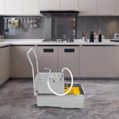 55L Commercial Oil Filler Machine Cart Mobile Fryer Oil Filter Machine Separator