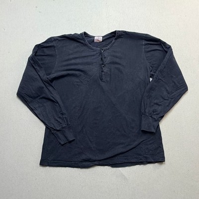 Rare Brand Henley Shirt Women 38 Black Good Long Sleeve Vintage Jersey Tee