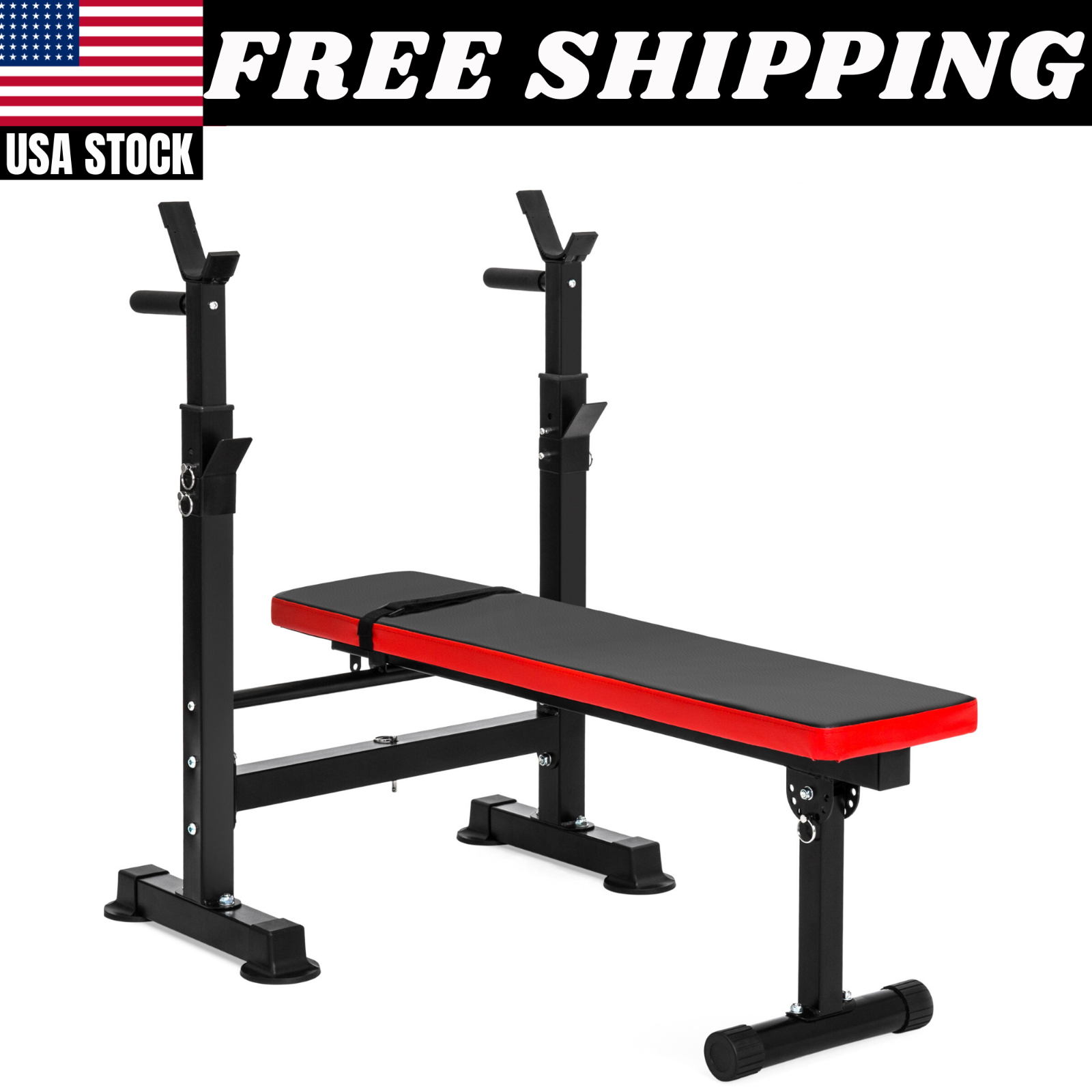 ADJUSTABLE WEIGHT BENCH Press Barbell Rack Exercise