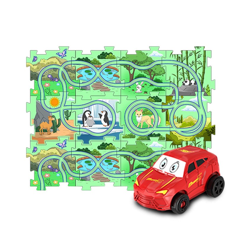 DIY Assembling Electric Trolley Land-based Series Themes Car Race Track Toy