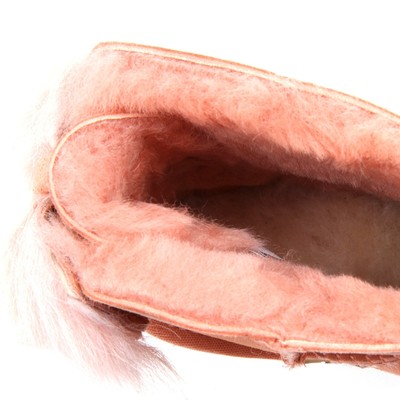Pre-owned Ugg F7654 Stivale Donna Pink  W Fluff Bow Mini Fiocco Bow Boot Shoe Woman In Rosa