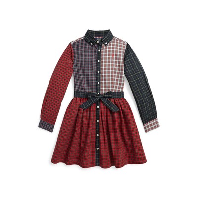 Платья для девочек Polo Ralph Lauren Kids в клетку из хлопка Fun Shirtdress (для больших детей)