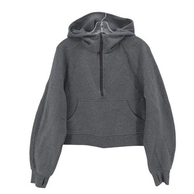 LULULEMON Scuba Oversized Half-Zip Hoodie Heather Gray Thumbholes M/L