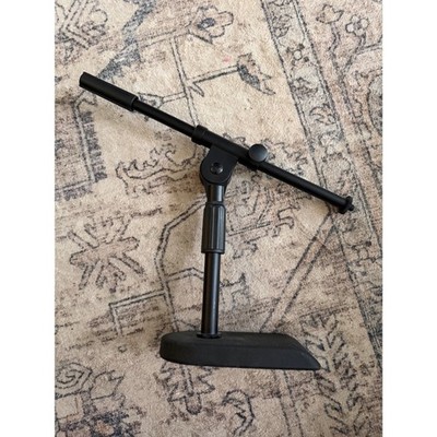 Adjustable Desktop Microphone Stand with Weighted Base and Telescoping Boom Arm