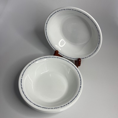 Set Of 4 - Corelle By Corning Blue Hearts Sponge 7  Wide Cereal/Soup Bowl USA