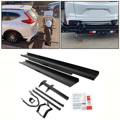 600 LBS Motorcycle Carrier Heavy Duty Dirt Bike Rack Hitch Mount Hauler w/ Ramp