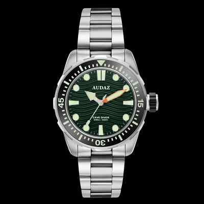 Audaz Cave Diver 4040-03 Green Dial/Black Bezel