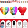 inslife 5FT Pride Month Rainbow Inflatable Heart, LGBTQIA Blow up Yard Flag Rainbow Party Decoration for Community Support Pride Month Wedding Indoor Outdoor