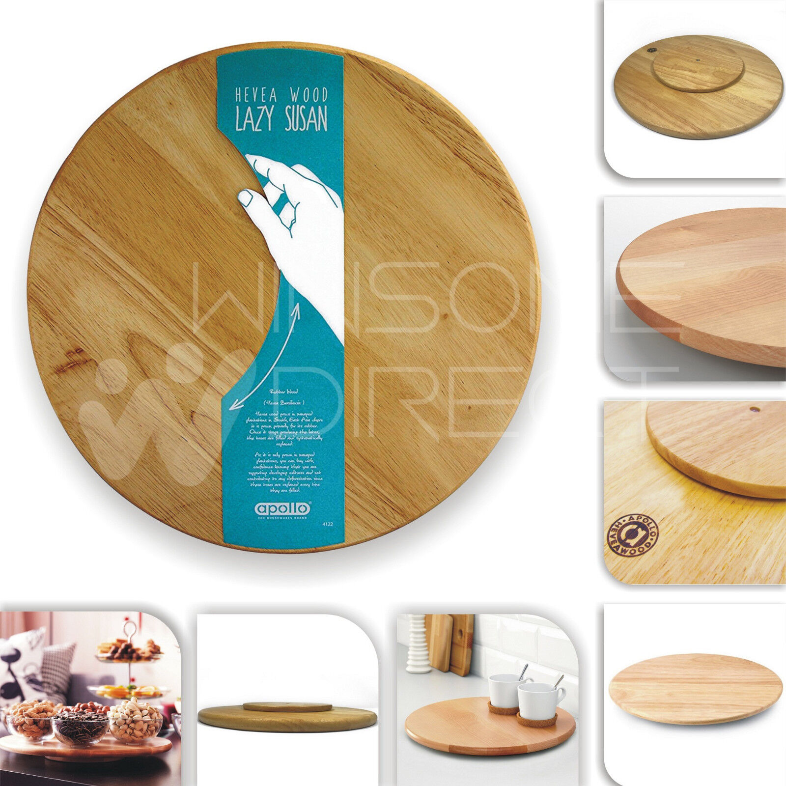 Rotating Board Lazy Susan Round Circular Wooden Plywood Serving Pizza 70 cm