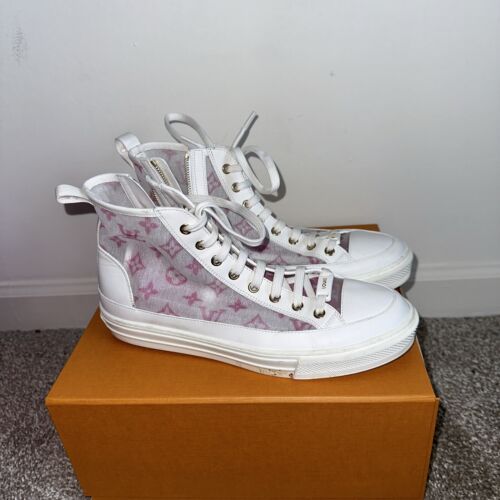 Louis Vuitton Stellar Sneakers Pink White LV Logo Monogram Louis Vuitton Stellar Sneakers Pink White LV Logo Monogram