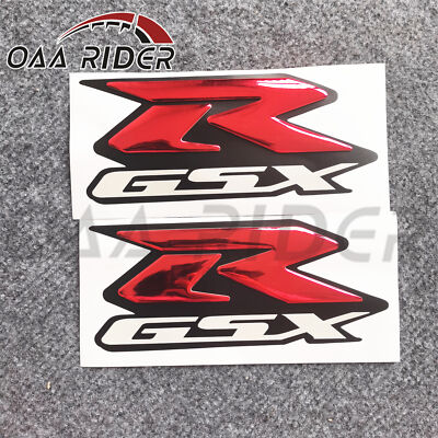 2Pcs 3D Raise Fairing Tank Logo Decal Sticker Emblem Badge For Suzuki GSXR GSX-R