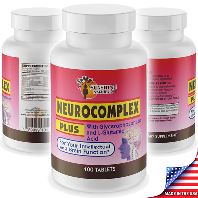 Sunshine Naturals Neurocomplex PLUS Brain Booster 100 Tablets Made in the USA 
