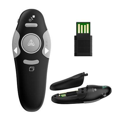 QUI Presentation Clicker Wireless Presenter Remote, RF 2.4GHz USB Powerpoint Cli