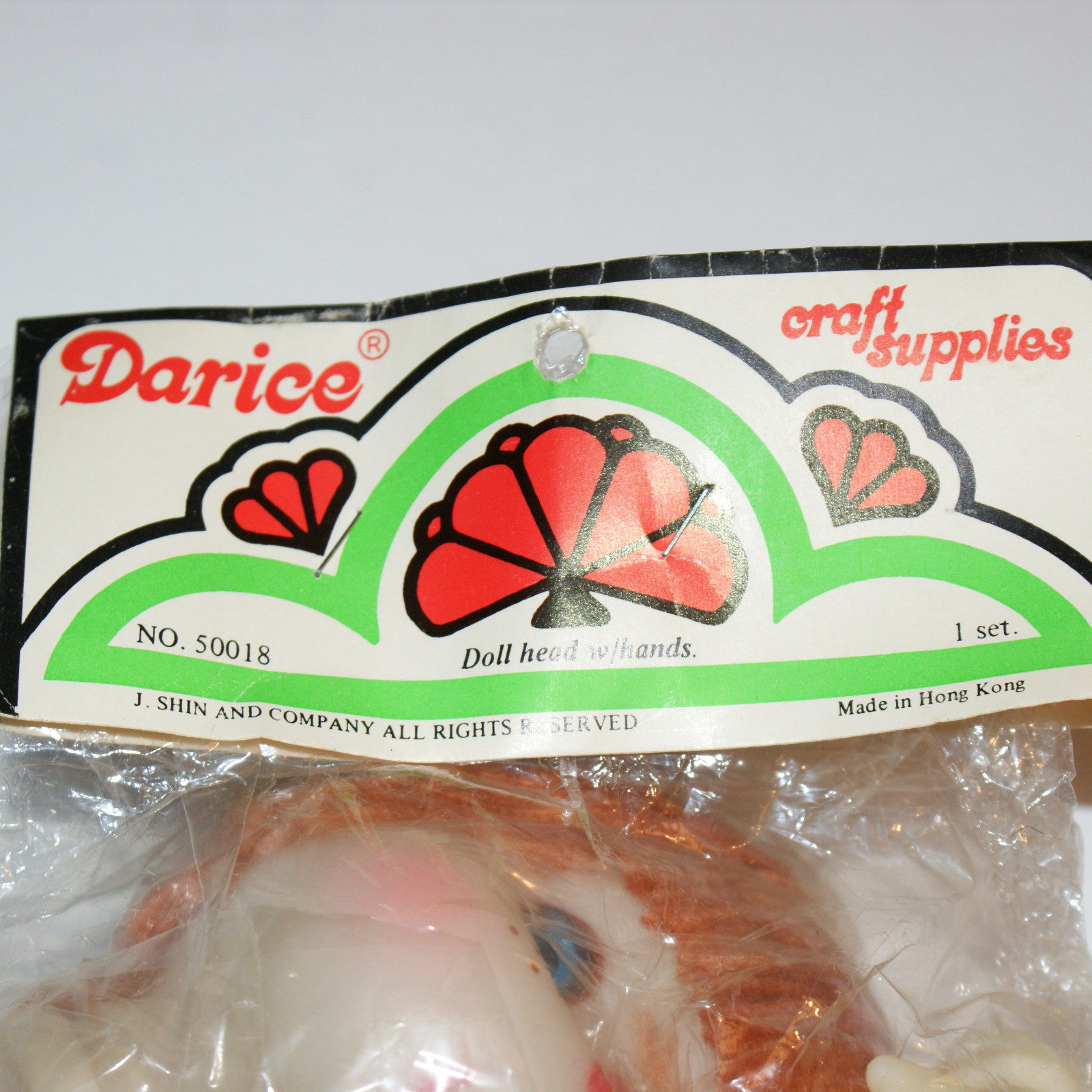 Light Brown Yarn Hair Doll Head and Hands Vintage #50018 Darice Craft 4