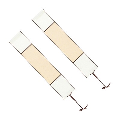 41x6'' Silk Half Raw Ripe Blank Hanging Xuan Paper Scroll, 2Pcs, Skin Color