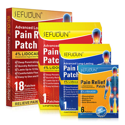 Maximum Strength Pain Relief Patch, 4% Lidocaine Knee Joint Relief - 18 Count