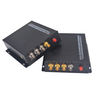 4 x HD SDI Video RJ45 Network over Fiber Optic Converter Uncompressed SM 20Km