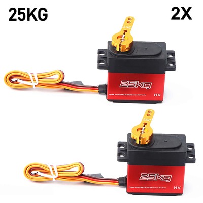 2PCS 25KG Digital Servo w/25T Servo Arm Waterproof Copper Gear High Torque J7Z6