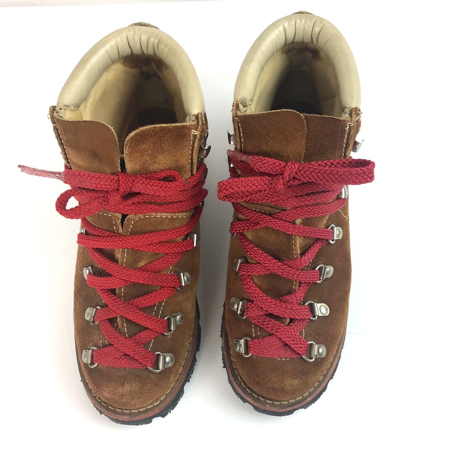 Vtg ROCKY Hiking Boots Trail Mountaineering Suede Leather Womens 8 Brown USA