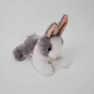 Aurora Small Floppsie Grey & White Plush Bunny Rabbit Stuffed Soft 7'' CLEAN